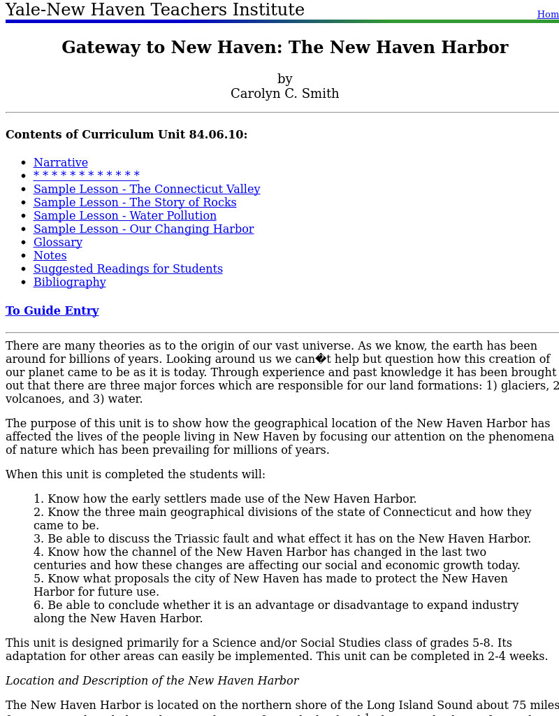 Gateway to New Haven: The New Haven Harbor Lesson Plan