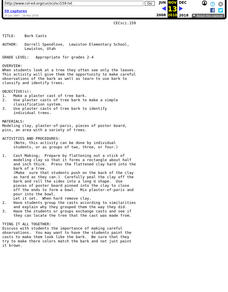 Bark Casts Lewiston, Utah OVERVIEW: When students look at a tree they often see only the leaves. This activity will give them t Lesson Plan