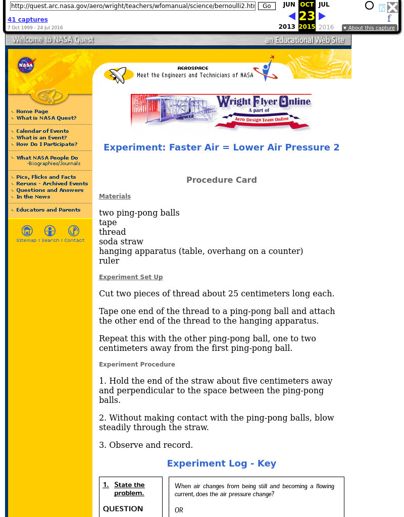 Experiment: Faster Air = Lower Air Pressure 2 Lesson Plan