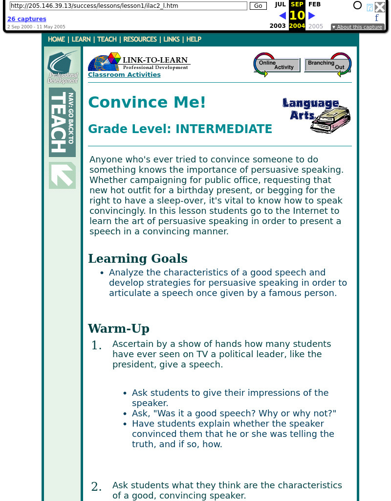 Convince Me! Lesson Plan