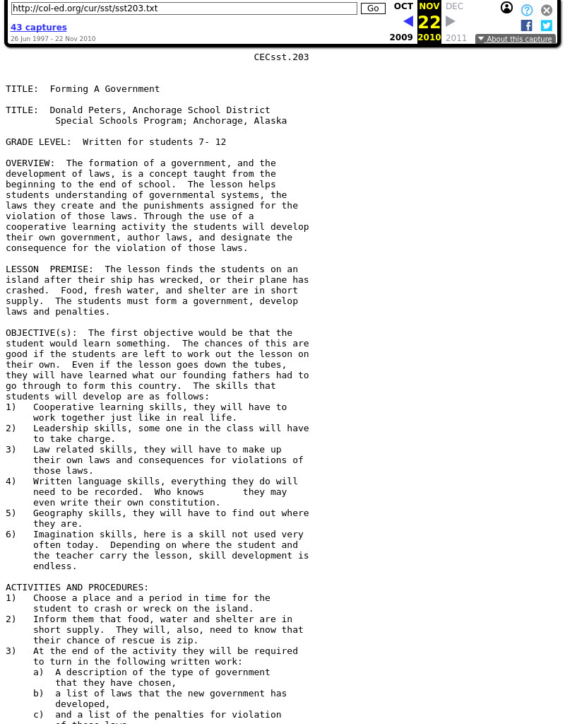 Forming A Government Lesson Plan