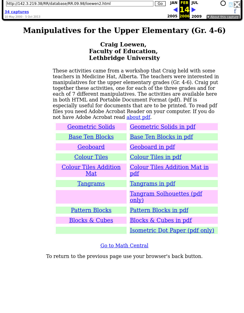 Manipulatives for the Upper Elementary Lesson Plan