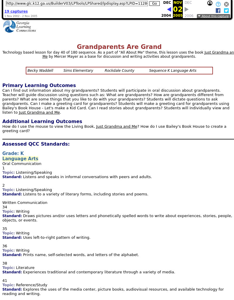 Grandparents Are Grand Lesson Plan