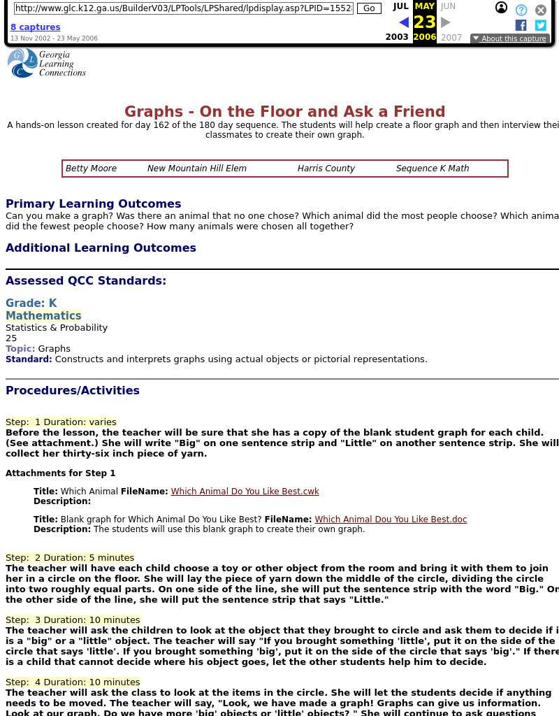 Graphs - On the Floor and Ask a Friend Lesson Plan