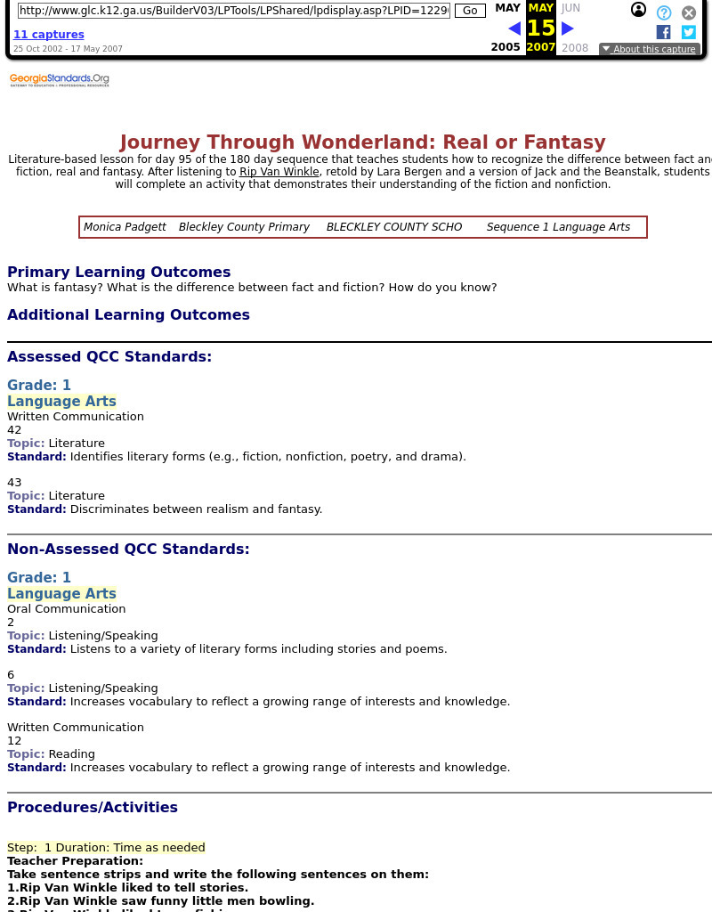 Journey Through Wonderland: Real or Fantasy Lesson Plan