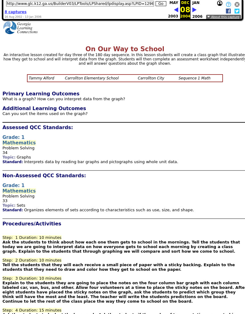 On Our Way to School Lesson Plan