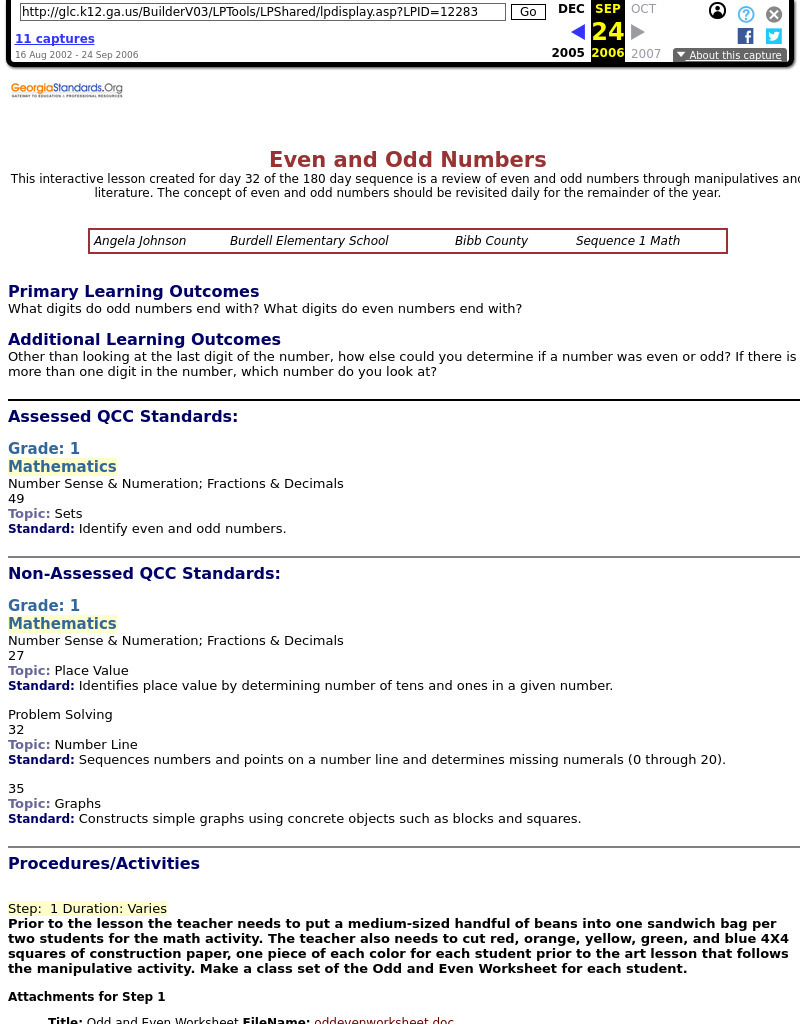 Even and Odd Numbers Lesson Plan