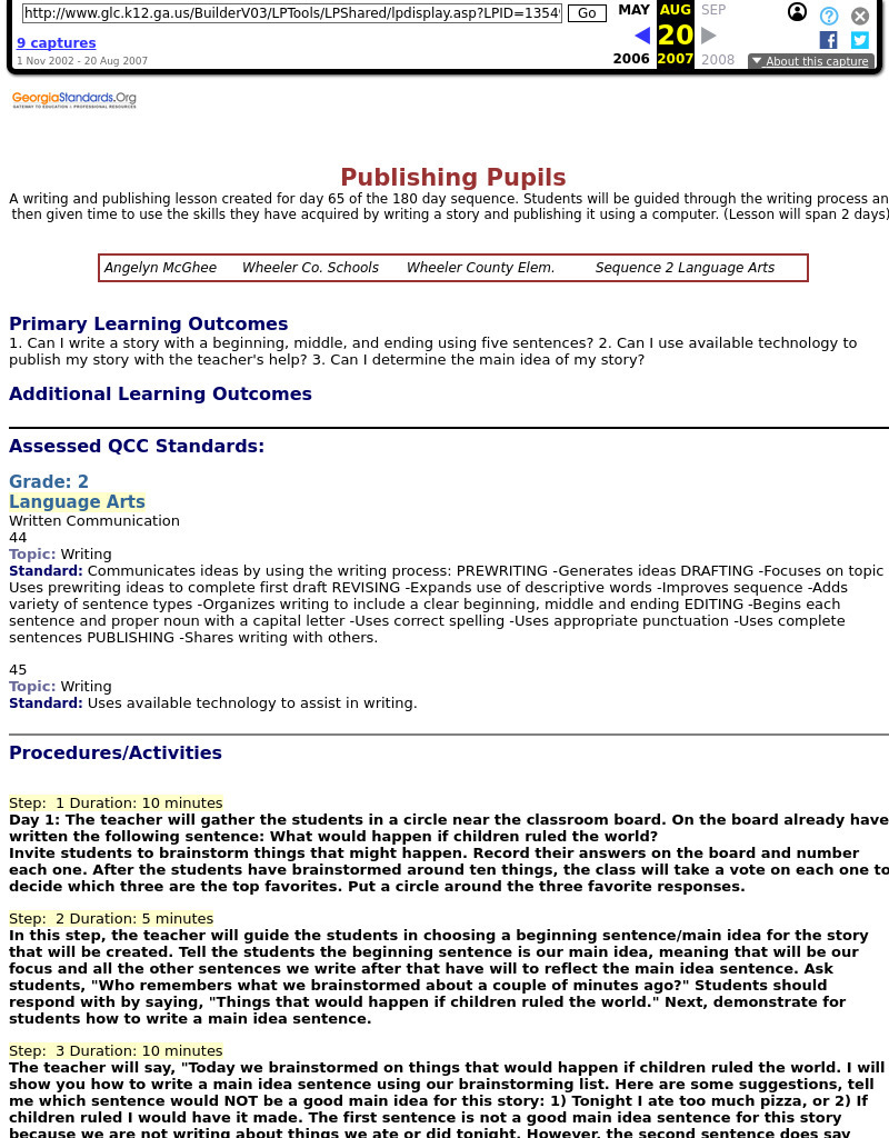 Publishing Pupils Lesson Plan