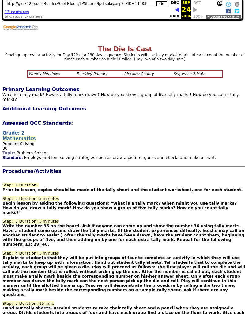 The Die Is Cast Lesson Plan