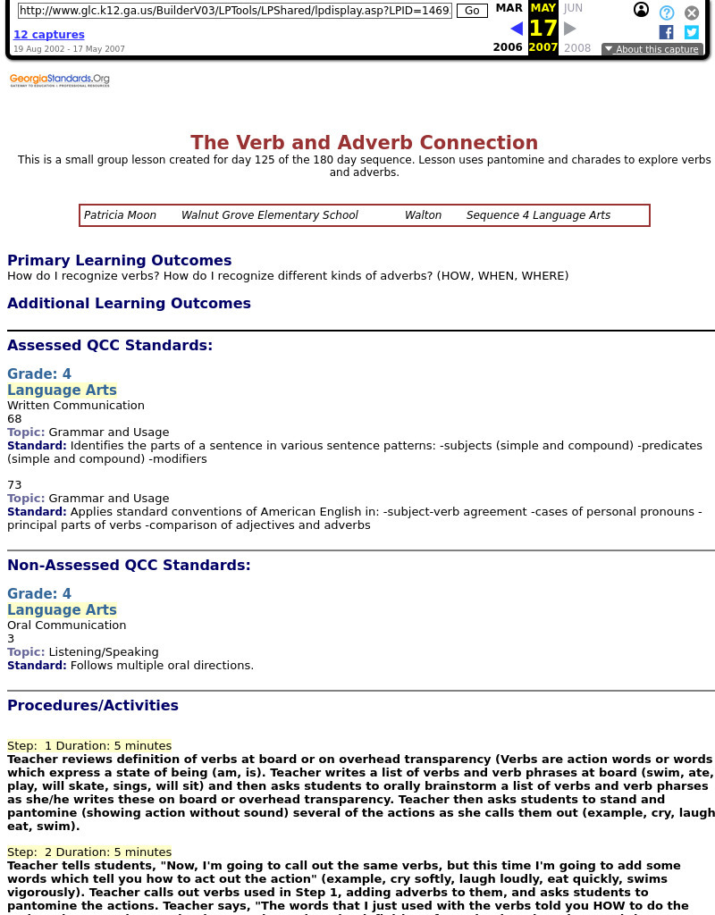 The Verb and Adverb Connection Lesson Plan