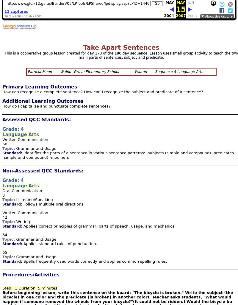 Take Apart Sentences Lesson Plan