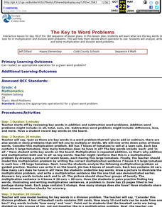 The Key to Word Problems Lesson Plan