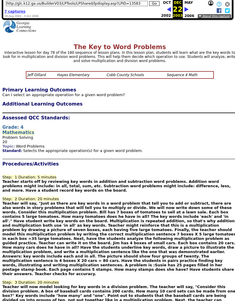 The Key to Word Problems Lesson Plan
