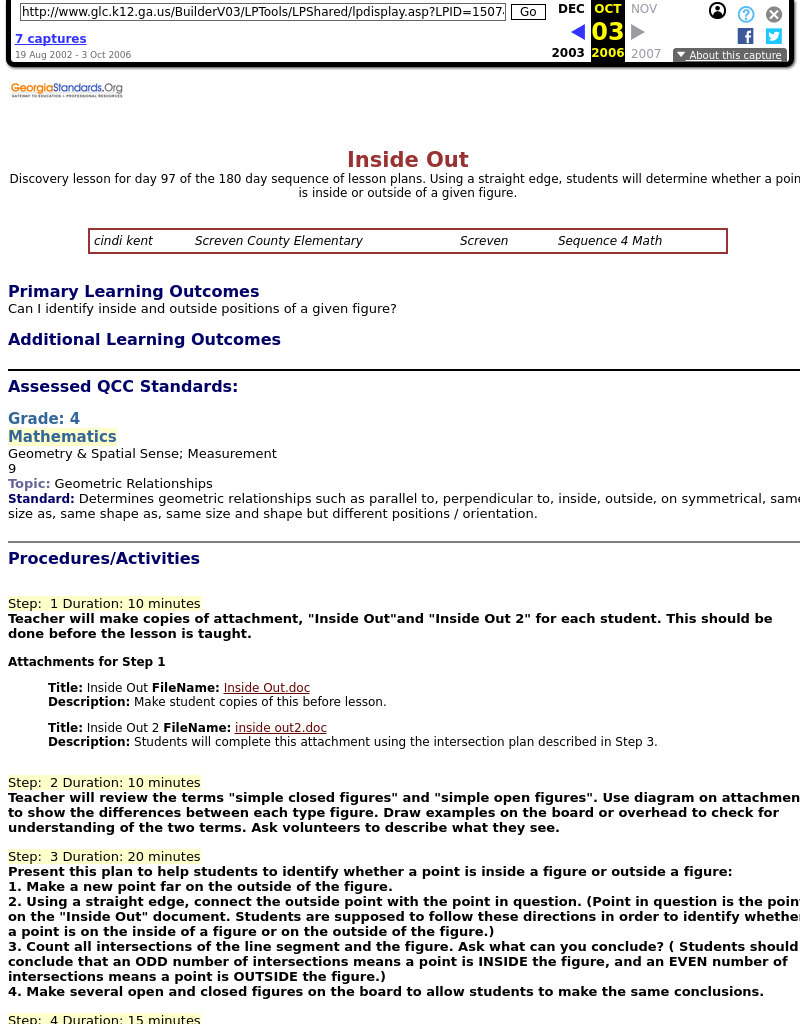 Inside Out Lesson Plan