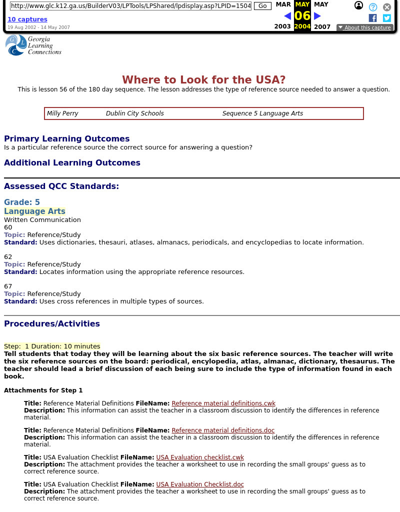 Where to Look for the USA? Lesson Plan