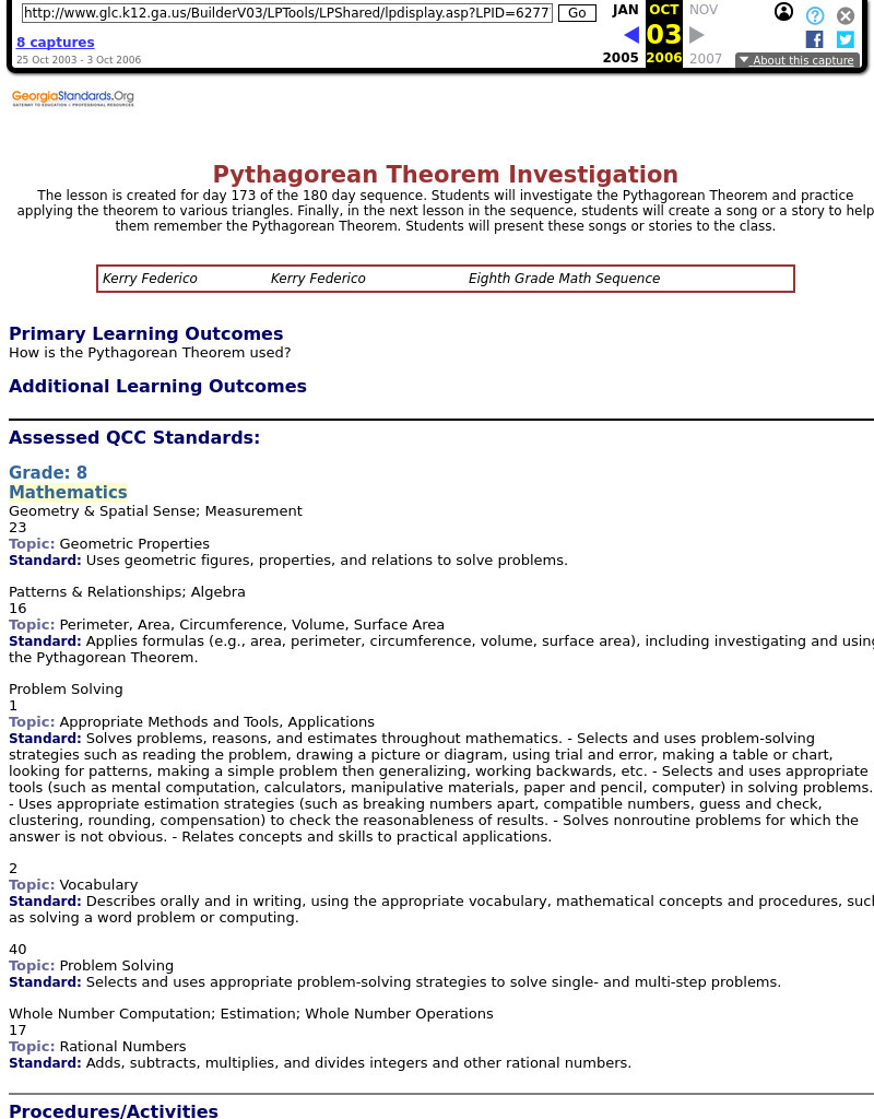 Pythagorean Theorem Investigation Lesson Plan