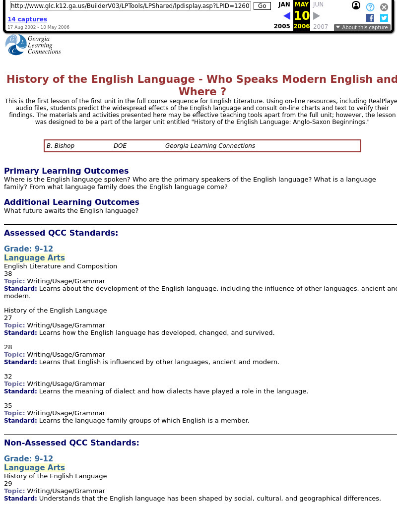 Who Speaks Modern English and Where ? Lesson Plan