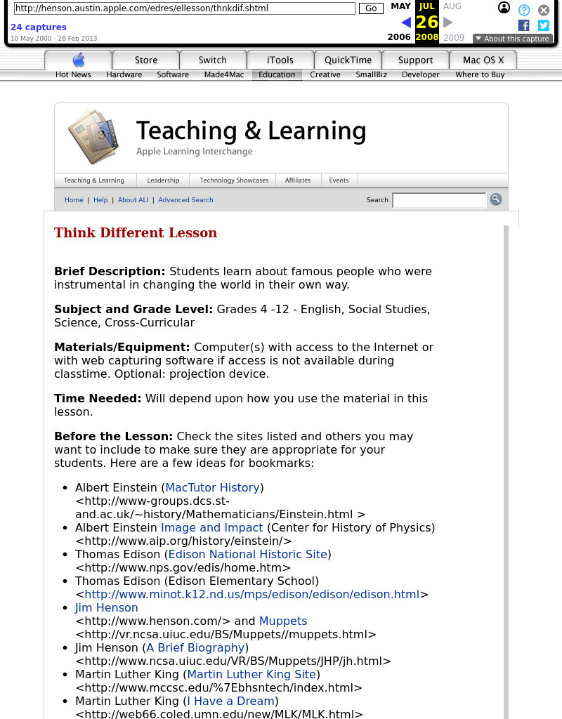People Who "Think Different" Lesson Plan