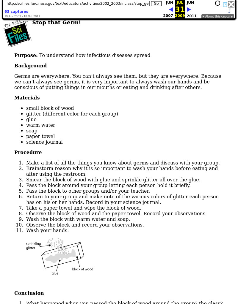 Stop that Germ! Lesson Plan