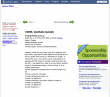 Gratitude Journals: Writing, Characater Education Lesson Plan