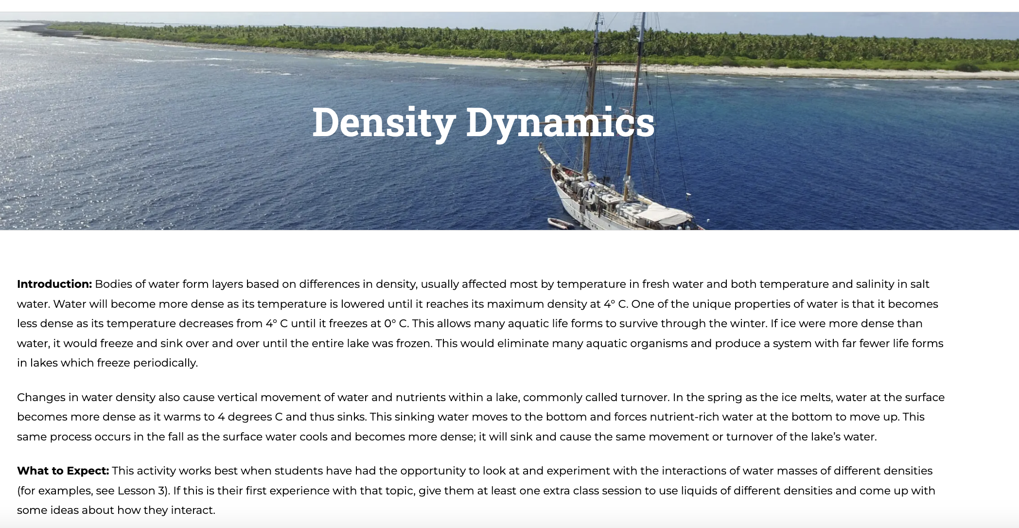 Density Dynamics Lesson Plan