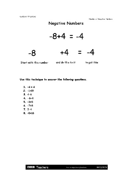 Adding and Subtracting Integers Worksheet
