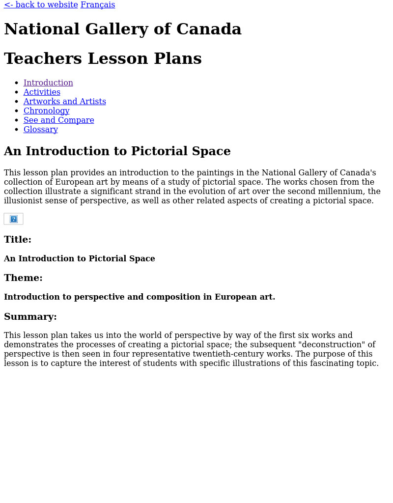 An Introduction To Pictorial Space Lesson Plan