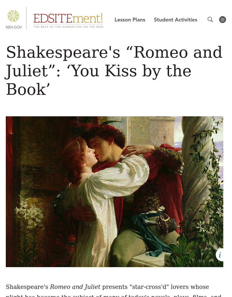 You Kiss By the Book Lesson Plan