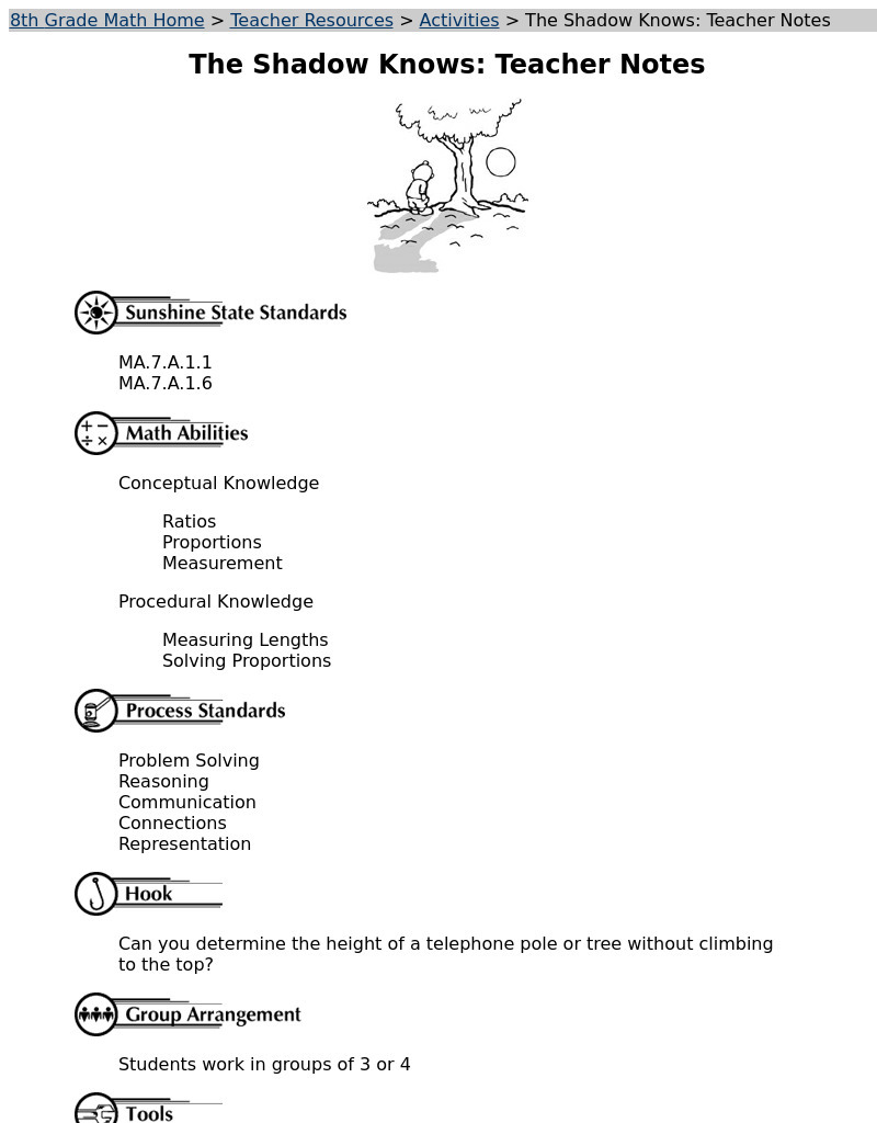 The Shadow Knows - Measuring Other Students Lesson Plan