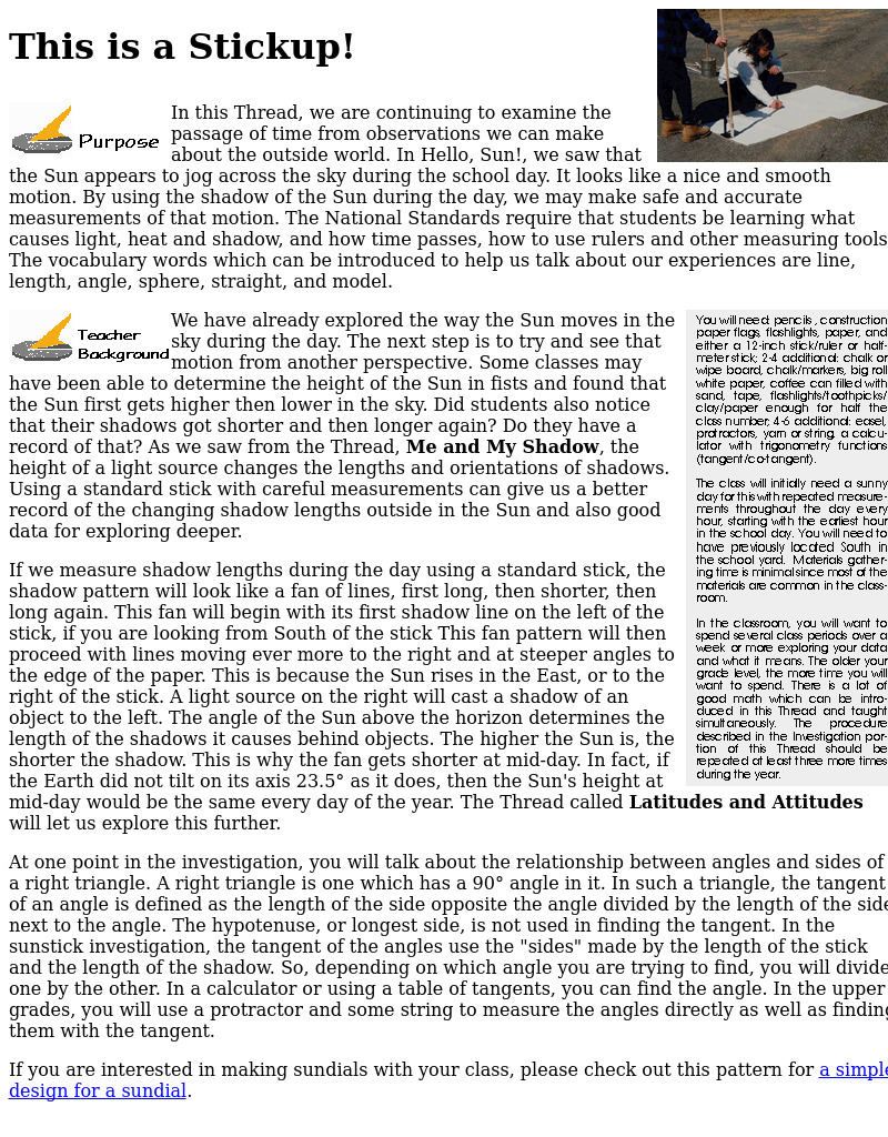 This Is a Stick Up Lesson Plan