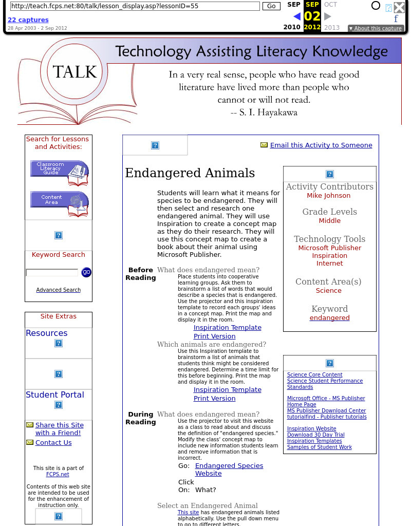 Endangered Animals Books Lesson Plan