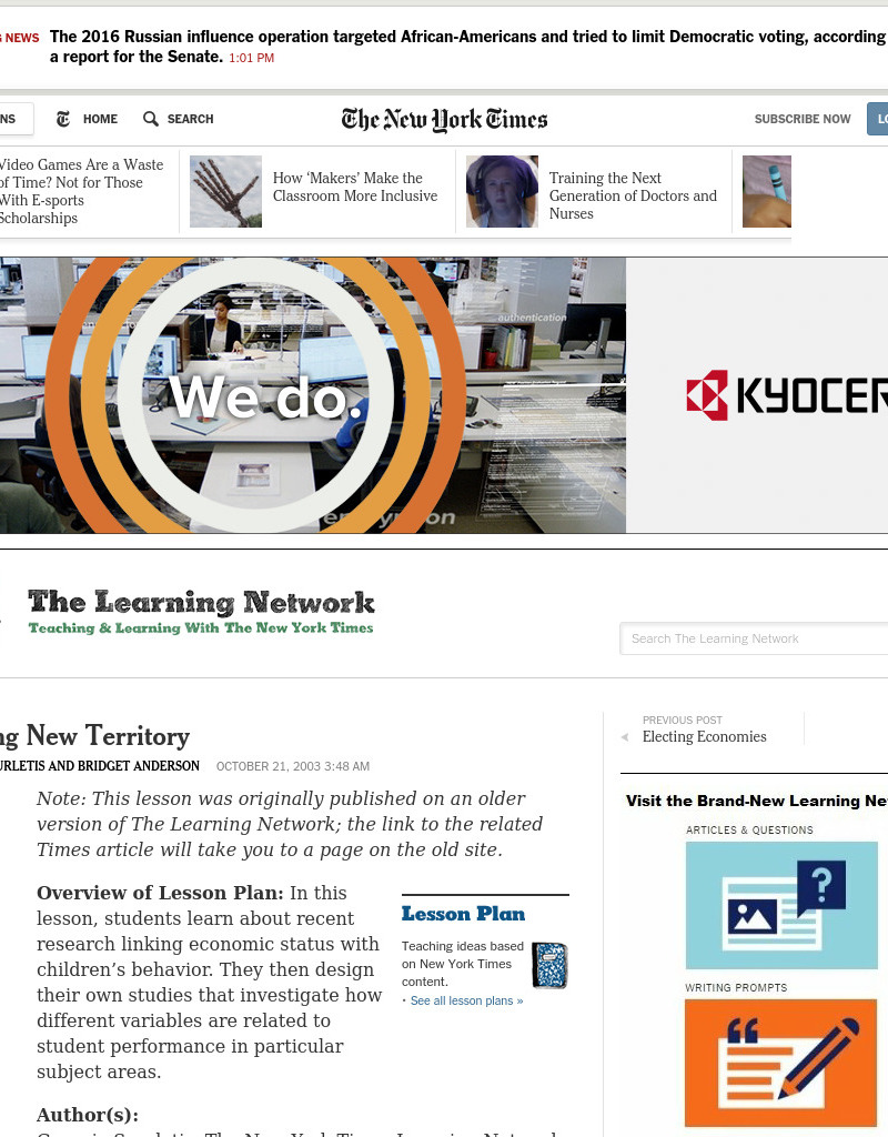 Surveying New Territory Lesson Plan