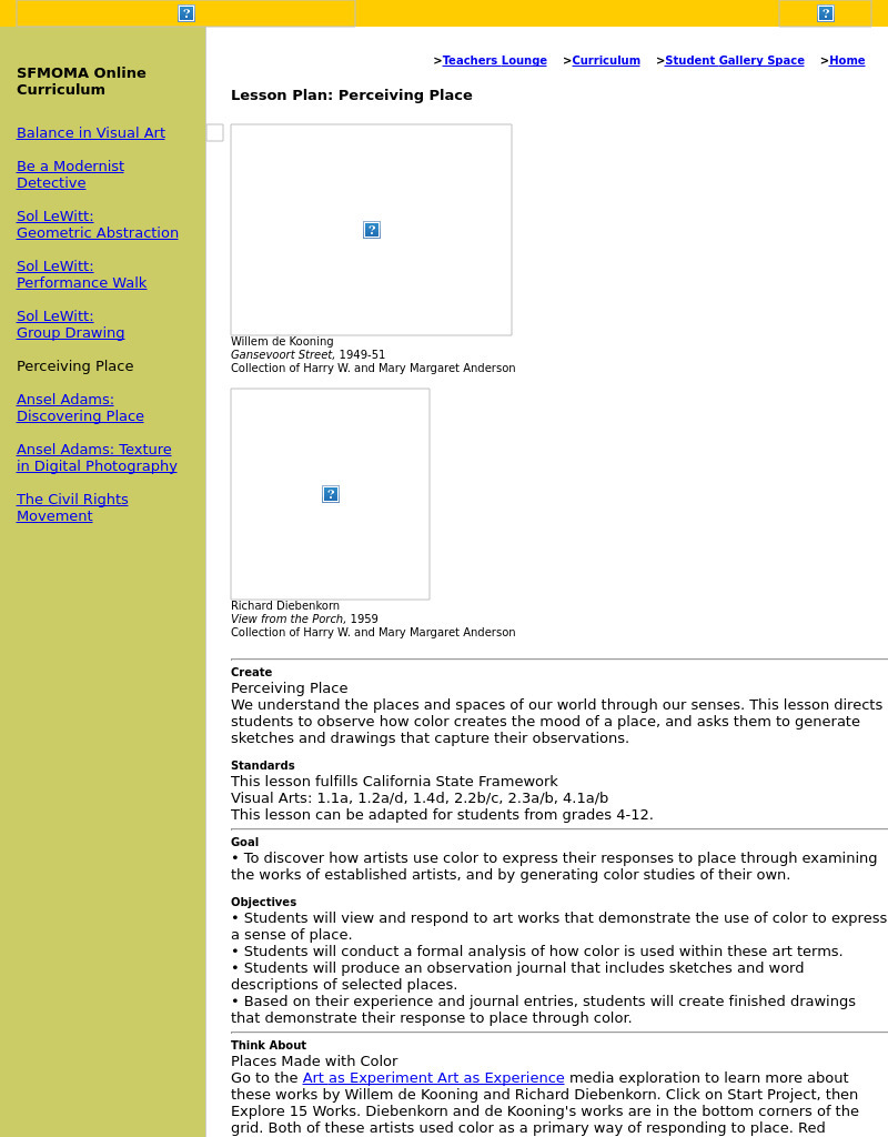 Perceiving Place Lesson Plan