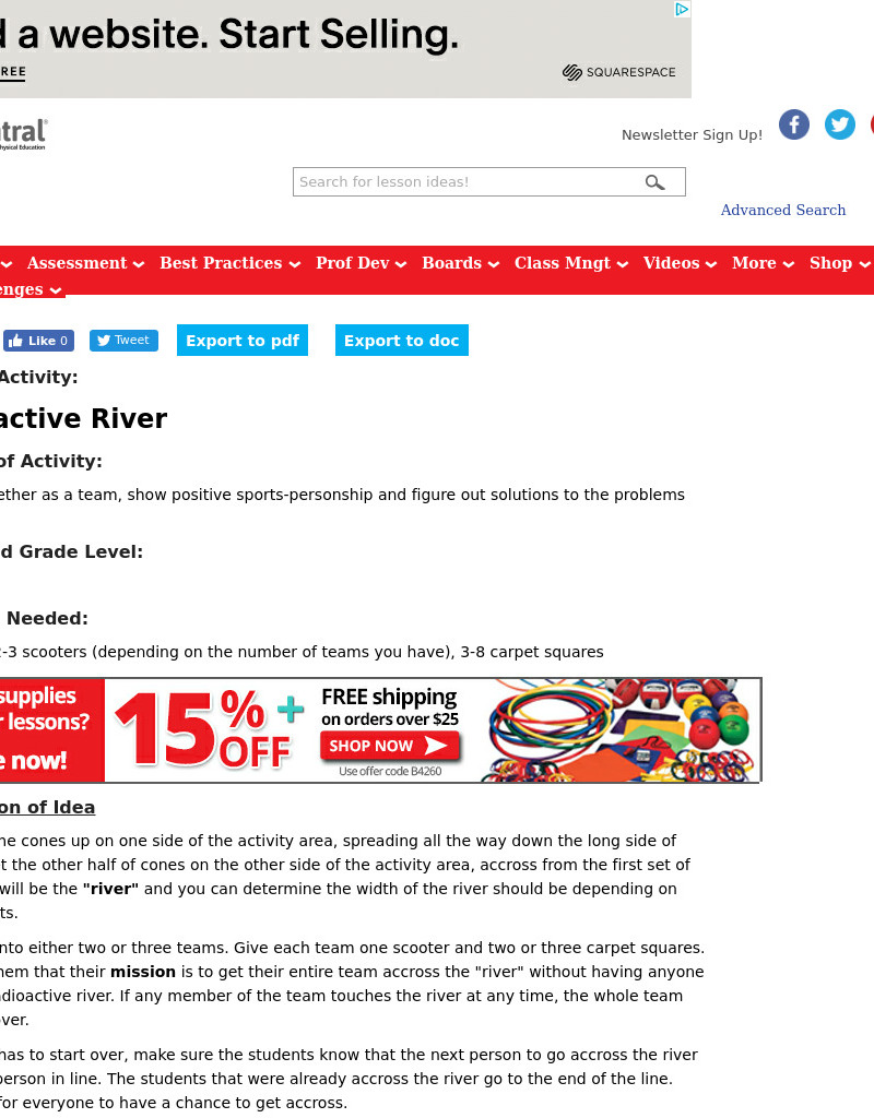 Radioactive River Lesson Plan