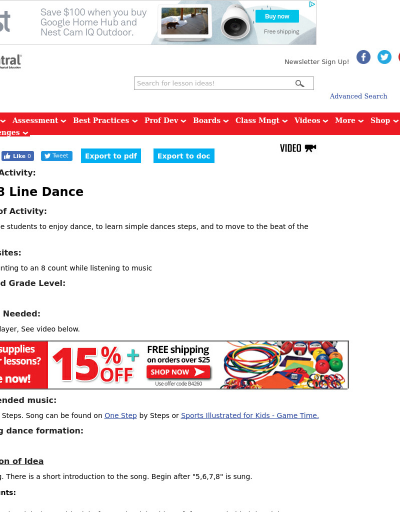 5, 6, 7, 8 Line Dance Lesson Plan