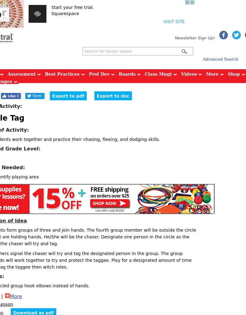 Triangle Tag Lesson Plan