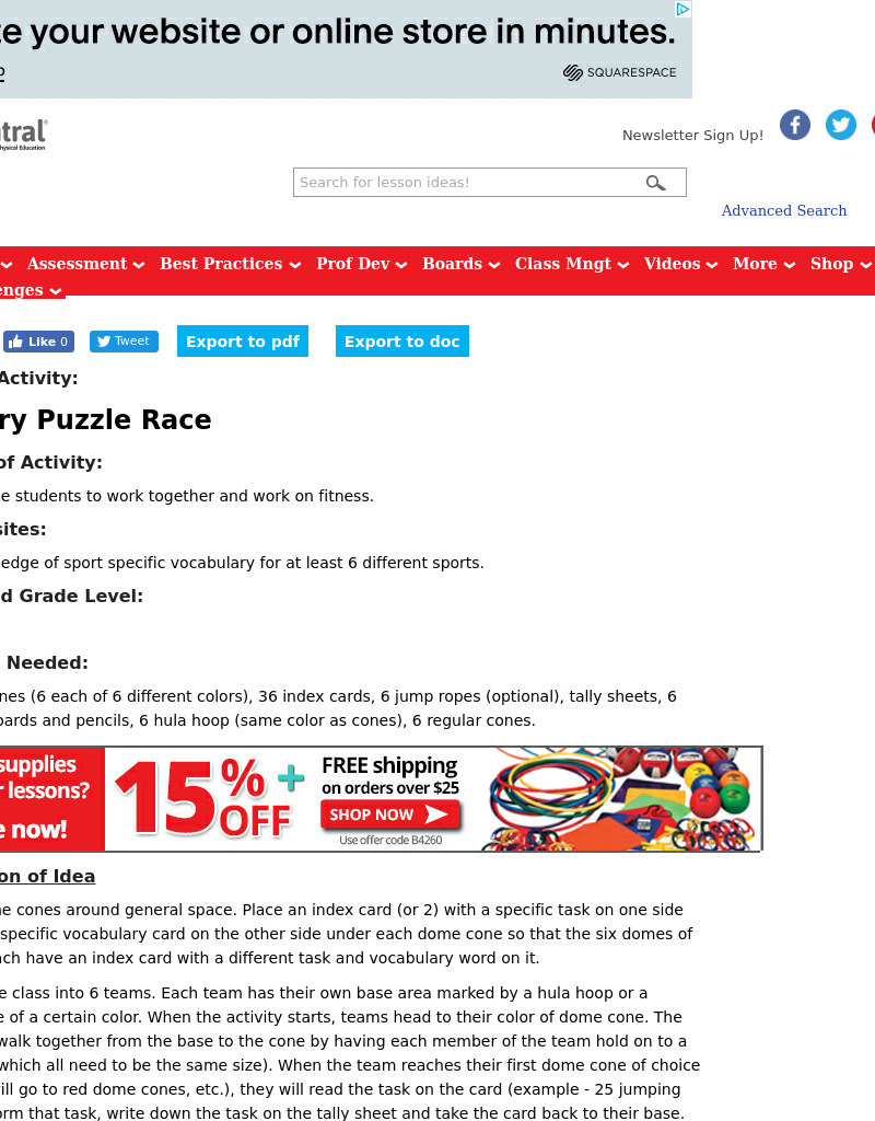 Mystery Puzzle Race Lesson Plan