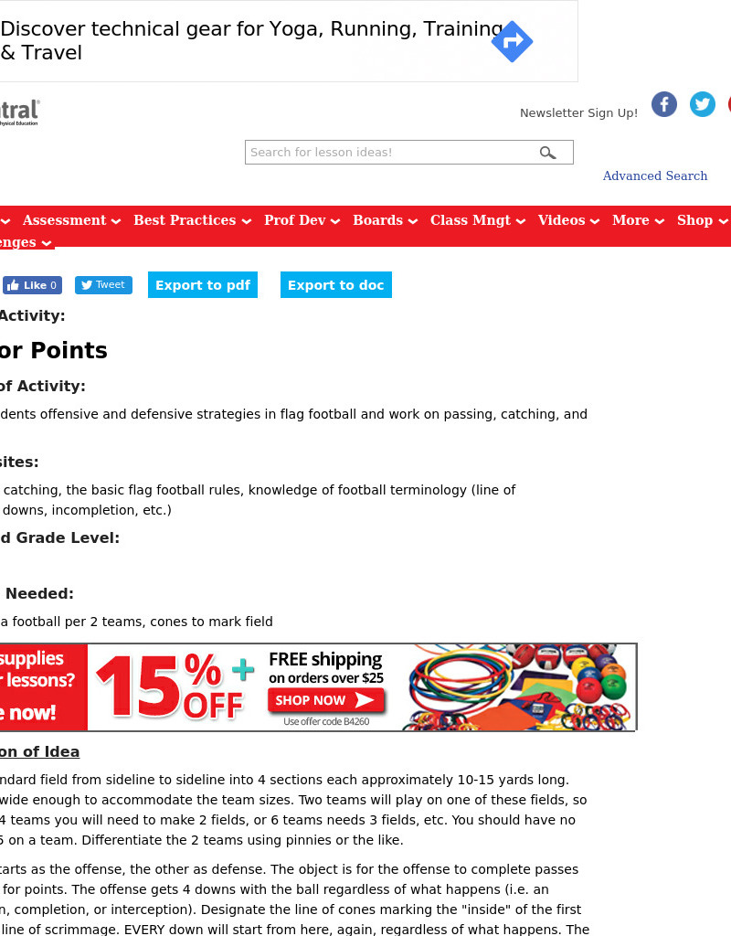 Pass for Points Lesson Plan