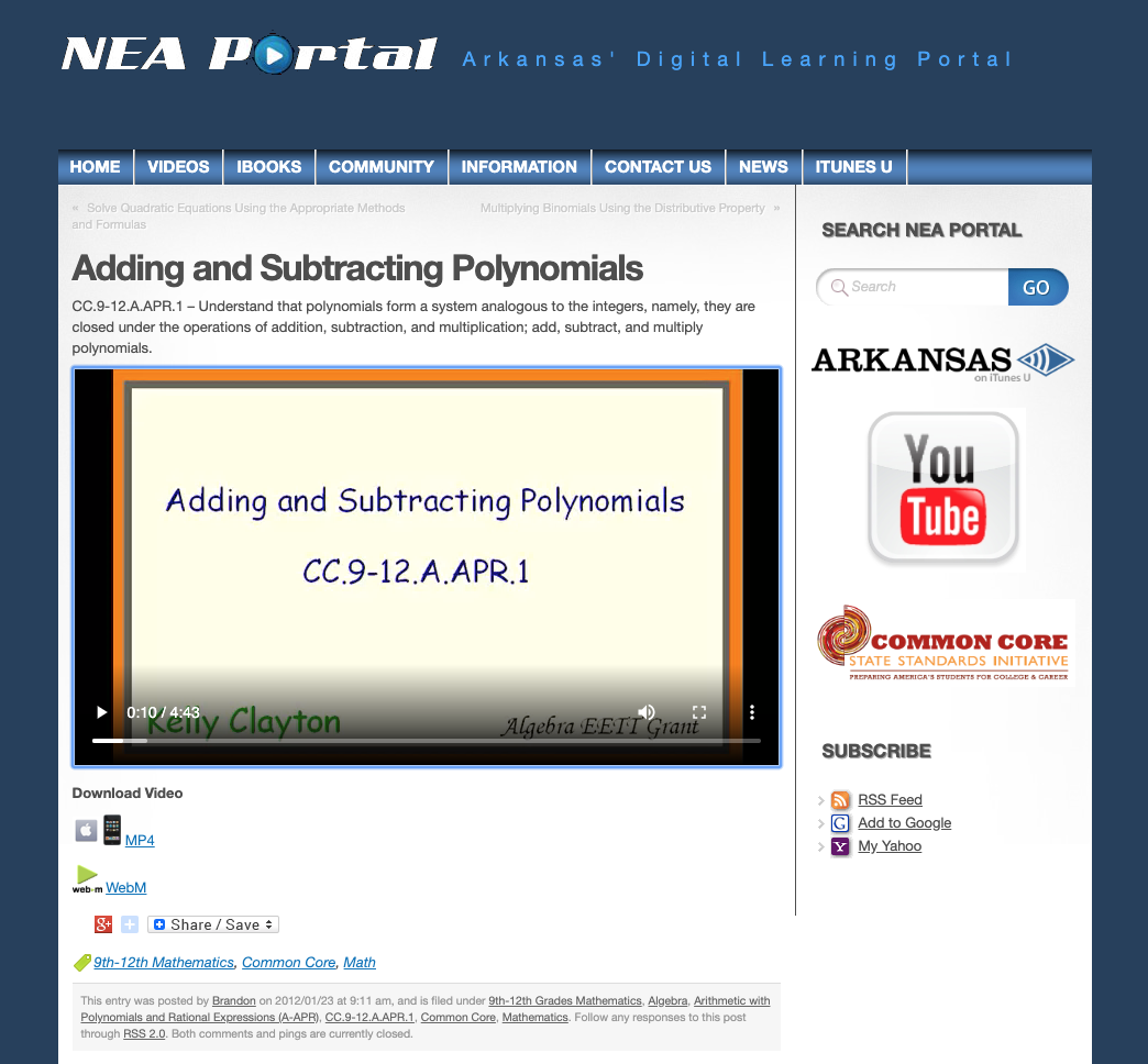 Adding and Subtracting Polynomials Instructional Video