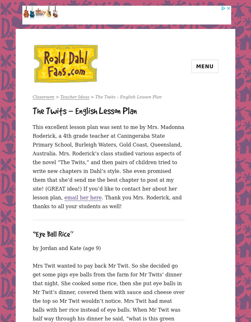 The Twits Lesson Plan