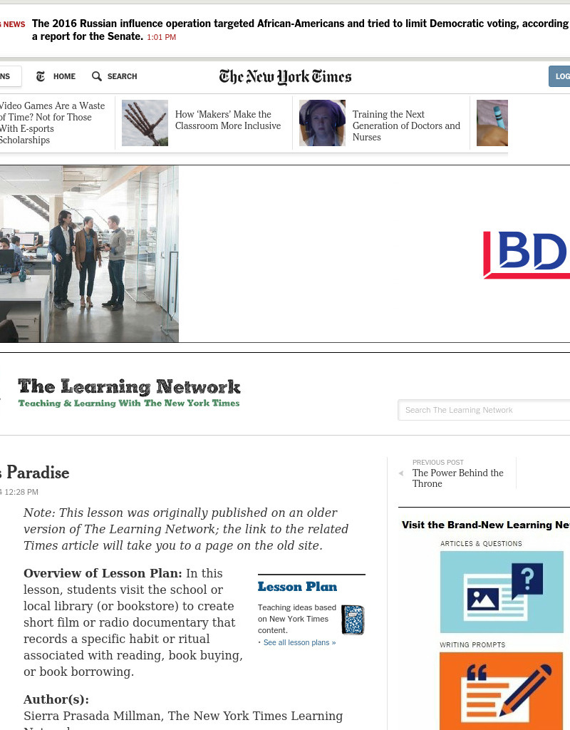 Reader's Paradise Lesson Plan