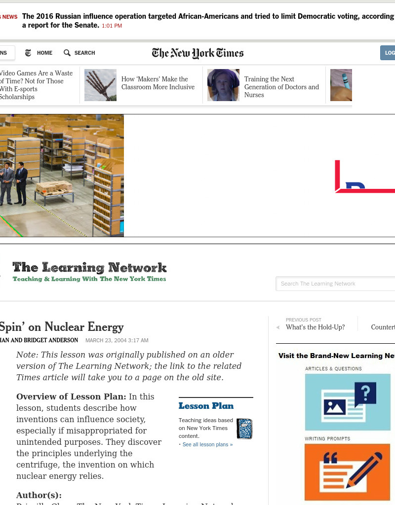 A New "Spin" on Nuclear Energy Lesson Plan