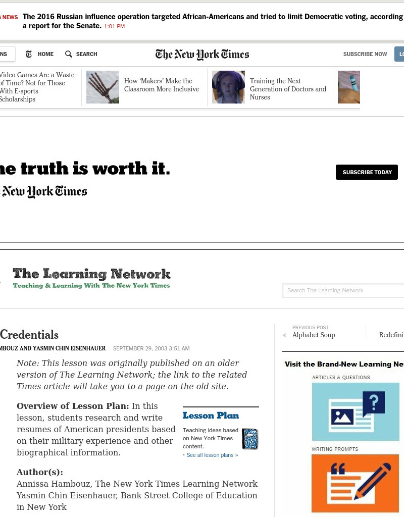 Combat Credentials Lesson Plan