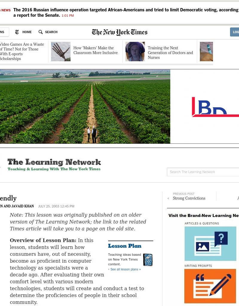 User Friendly Lesson Plan