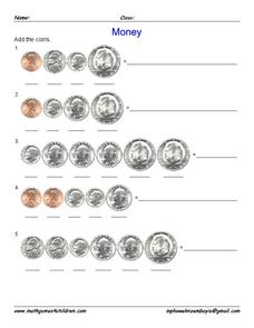 Adding Coins Worksheet