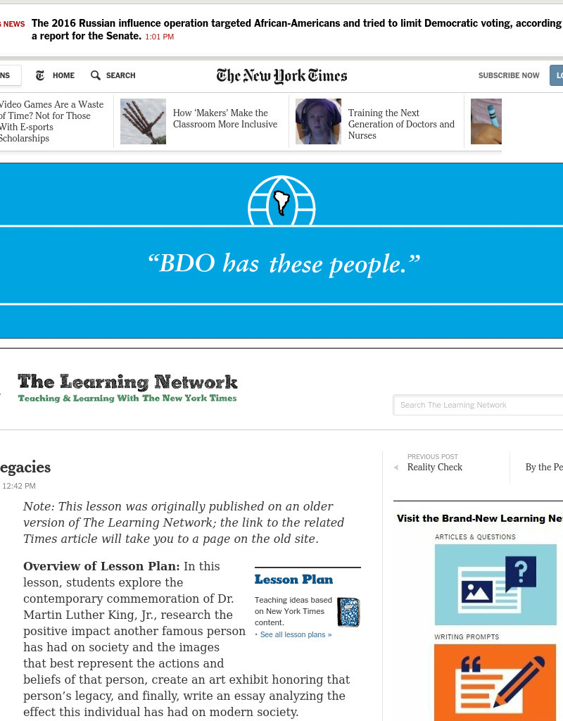 Living Legacies Lesson Plan