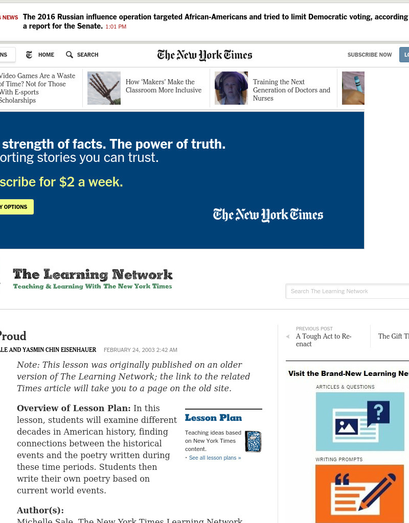 Stanza Proud Lesson Plan