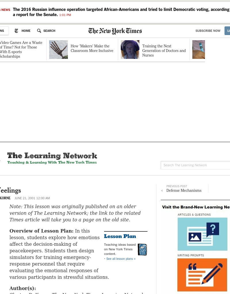 Strong Feelings Lesson Plan