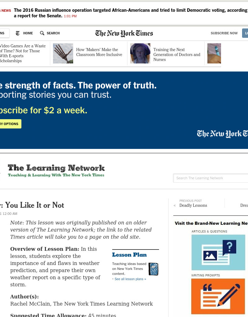 Weather: You Like It or Not Lesson Plan