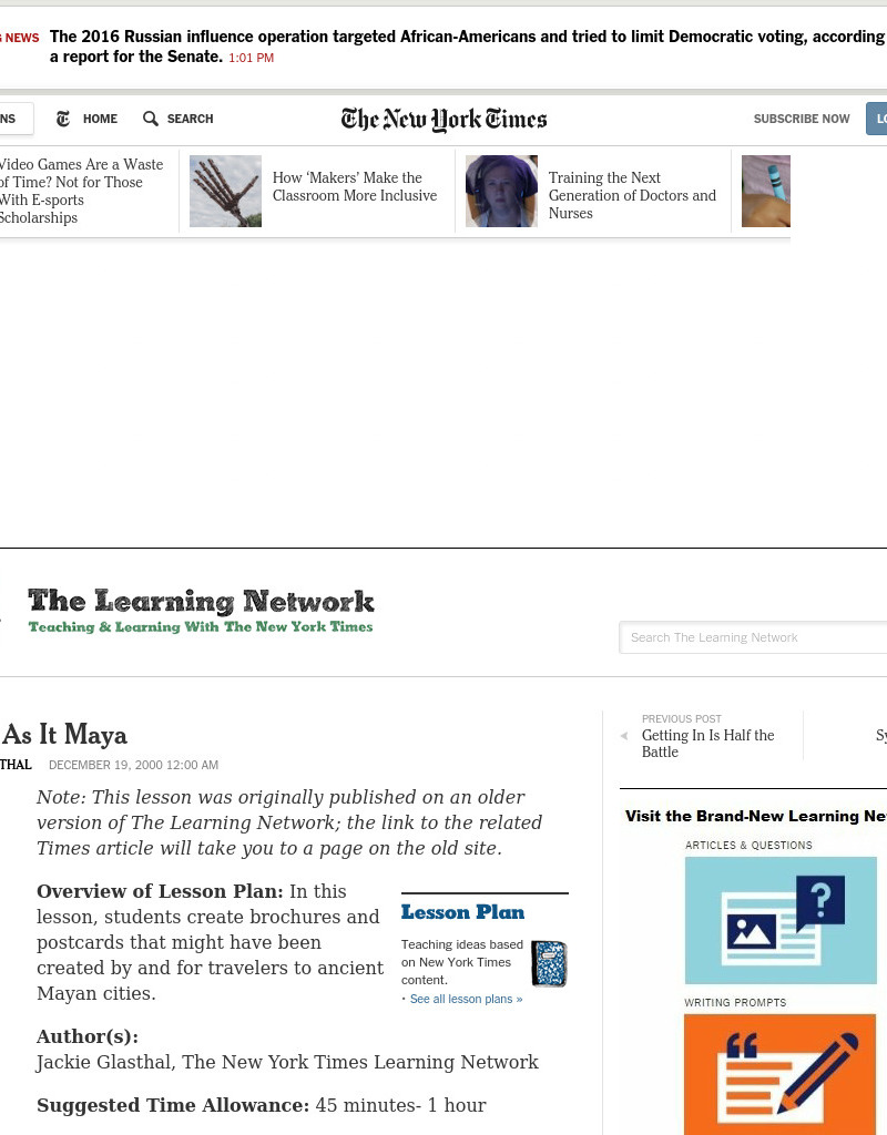 Be That As It Maya Lesson Plan